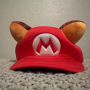 Nintendo Red Plush Hat with Brown Ears